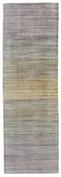 10' Beige and Purple Ombre Hand Woven Runner Rug