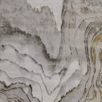 8' X 11' Gold and Ivory Abstract Area Rug