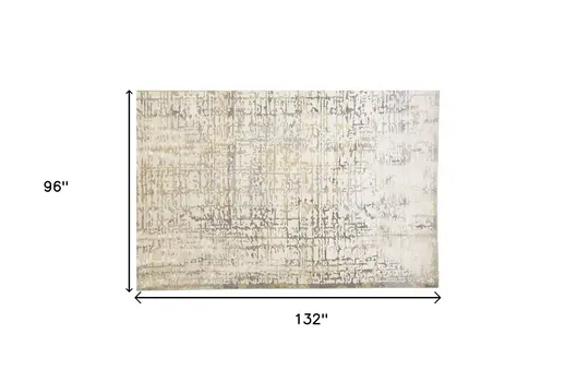 8' X 11' Gray and Ivory Abstract Area Rug