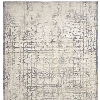 12' X 15' Ivory And Gray Abstract Stain Resistant Area Rug