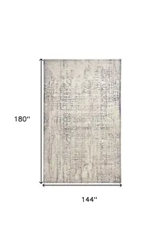 12' X 15' Ivory And Gray Abstract Stain Resistant Area Rug
