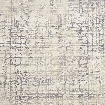 12' X 15' Ivory And Gray Abstract Stain Resistant Area Rug