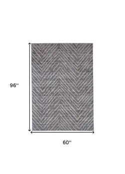 5' X 8' Gray Abstract Area Rug