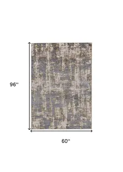 5' X 8' Gray Abstract Area Rug