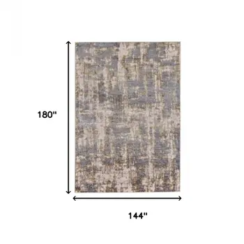 12' X 15' Gray and Gold Abstract Area Rug