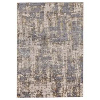 12' X 15' Gray and Gold Abstract Area Rug