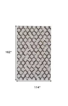 10' X 13' Gray Taupe And Silver Geometric Hand Woven Area Rug