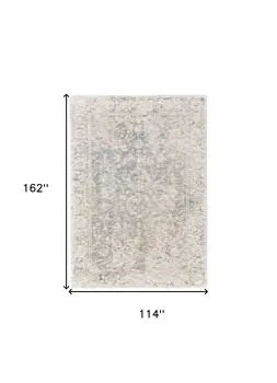 10' X 13' Ivory Blue And Tan Abstract Hand Woven Area Rug