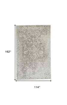 10' X 13' Ivory And Gray Abstract Hand Woven Area Rug