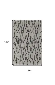 8' X 11' Taupe Black And Gray Wool Abstract Tufted Handmade Stain Resistant Area Rug
