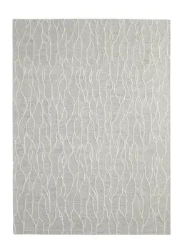5' X 8' Taupe And Ivory Wool Abstract Tufted Handmade Stain Resistant Area Rug