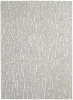 8' X 11' Taupe And Ivory Wool Abstract Tufted Handmade Stain Resistant Area Rug
