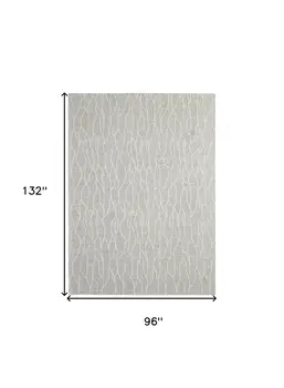 8' X 11' Taupe And Ivory Wool Abstract Tufted Handmade Stain Resistant Area Rug