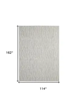 10' X 13' Taupe And Ivory Wool Abstract Tufted Handmade Stain Resistant Area Rug