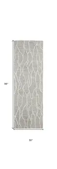 8' Taupe And Ivory Wool Abstract Tufted Handmade Stain Resistant Runner Rug
