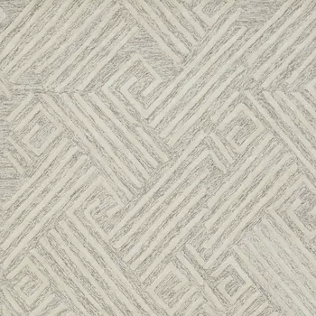 5' X 8' Tan And Ivory Wool Geometric Tufted Handmade Stain Resistant Area Rug