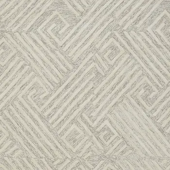 2' X 3' Tan And Ivory Wool Geometric Tufted Handmade Stain Resistant Area Rug