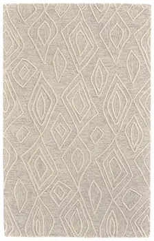 10' X 13' Tan And Ivory Wool Geometric Tufted Handmade Stain Resistant Area Rug