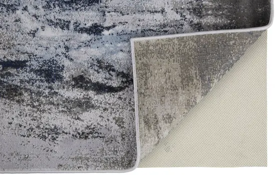7' X 10' Blue and Gray Abstract Non Skid Area Rug