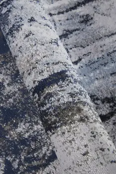 7' X 10' Blue and Gray Abstract Non Skid Area Rug