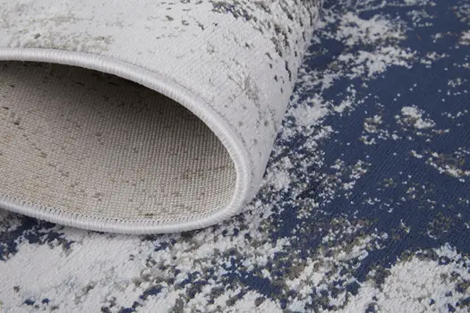 7' X 10' Blue and Gray Abstract Non Skid Area Rug