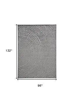 8' X 11' Gray Abstract Non Skid Area Rug