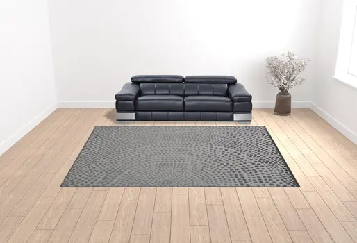 10' X 14' Gray Silver And Ivory Abstract Stain Resistant Area Rug