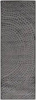 8' Gray Silver And Ivory Abstract Stain Resistant Runner Rug