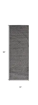 8' Gray Silver And Ivory Abstract Stain Resistant Runner Rug