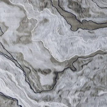 2' X 3' Ivory Blue and Gray Abstract Power Loom Area Rug