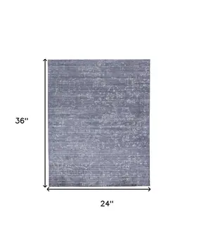 2' X 3' Blue and Ivory Abstract Hand Woven Area Rug