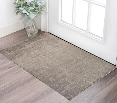 2' X 3' Gray and Ivory Abstract Hand Woven Area Rug