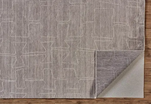 2' X 3' Gray and Ivory Abstract Hand Woven Area Rug