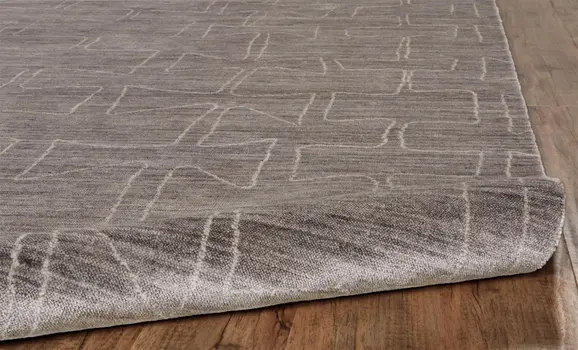 2' X 3' Gray and Ivory Abstract Hand Woven Area Rug