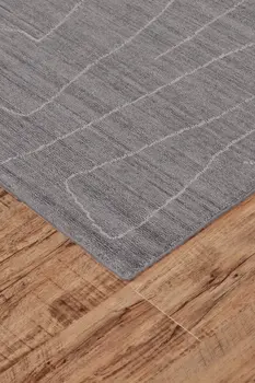 2' X 3' Gray and Ivory Abstract Hand Woven Area Rug