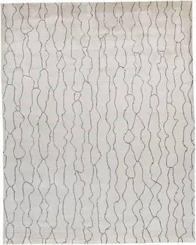 5' X 8' Ivory And Gray Abstract Hand Woven Area Rug