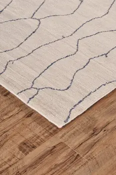 5' X 8' Ivory And Gray Abstract Hand Woven Area Rug