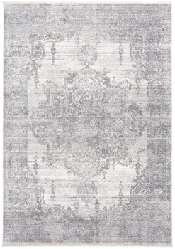 2' X 3' Gray Ivory And Taupe Abstract Distressed Area Rug With Fringe