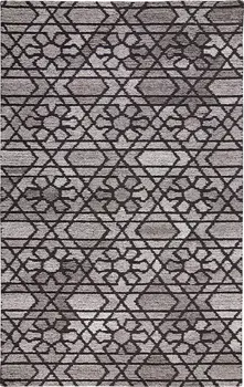 9' X 12' Black and Taupe Wool Paisley Hand Tufted Area Rug