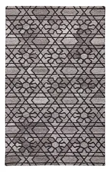 10' X 14' Black and Taupe Wool Paisley Hand Tufted Area Rug