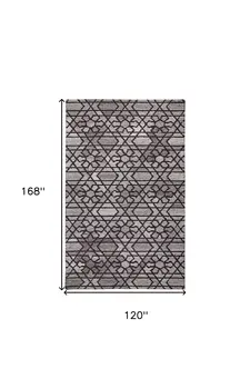 10' X 14' Black and Taupe Wool Paisley Hand Tufted Area Rug
