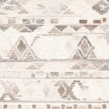 2' X 3' Beige Ivory and Gray Wool Geometric Hand Tufted Area Rug