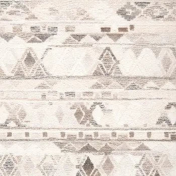 2' X 3' Beige Ivory and Gray Wool Geometric Hand Tufted Area Rug
