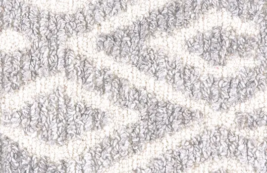8' X 10' Gray and White Wool Abstract Geometric Hand Tufted Area Rug