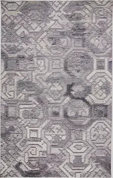 8' X 10' Gray and Ivory Wool Abstract Hand Tufted Area Rug