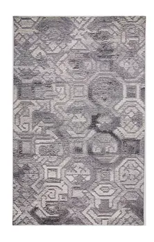 9' X 12' Gray and Ivory Wool Abstract Hand Tufted Area Rug