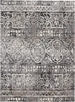 5' X 8' Gray Ivory And Taupe Abstract Stain Resistant Area Rug
