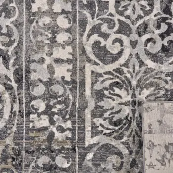 7' X 10' Gray and Ivory Oriental Distressed Area Rug