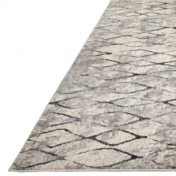 8' Gray and Ivory Abstract Runner Rug