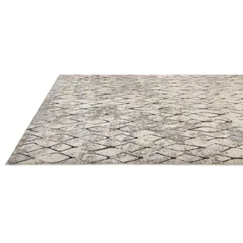 8' Gray and Ivory Abstract Runner Rug